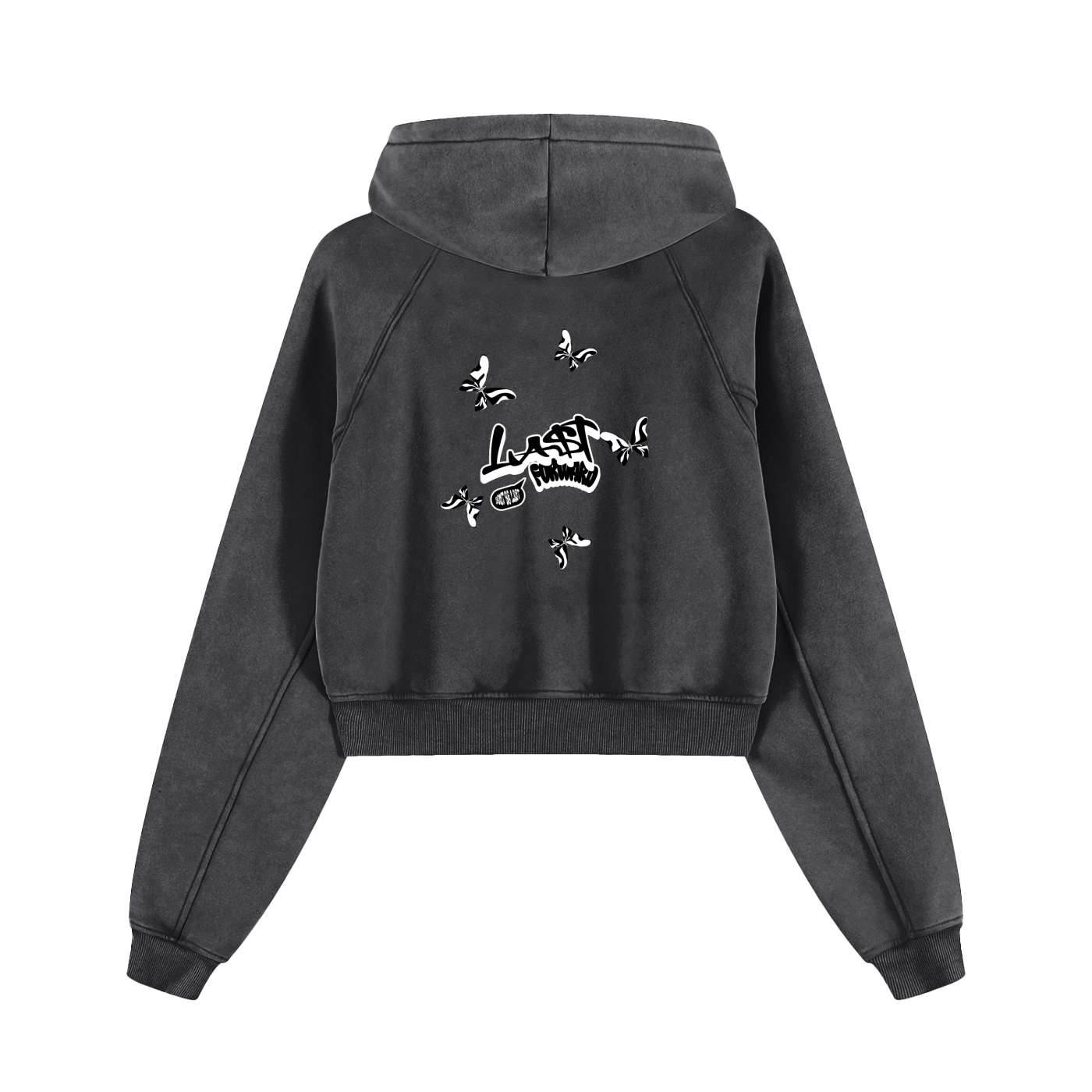 "Butterflies" cropped hoodie